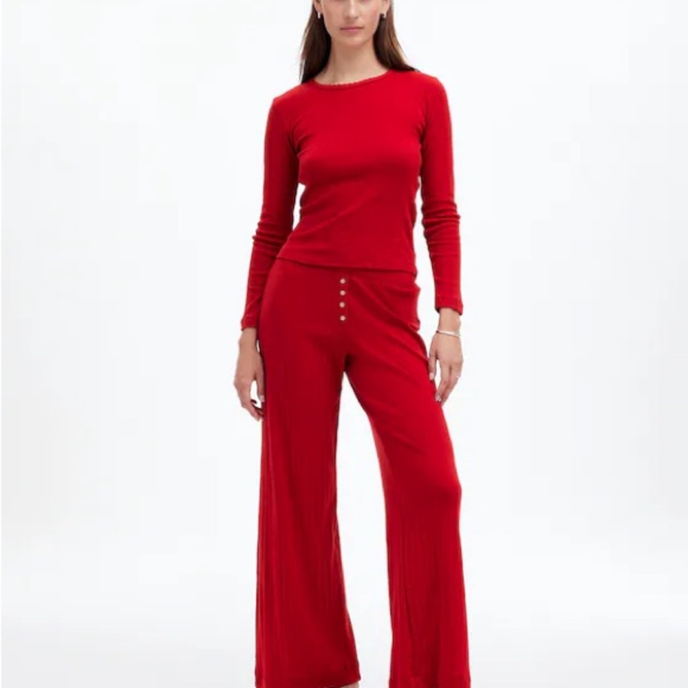 LESET x Madewell Red Pointelle Women's Set